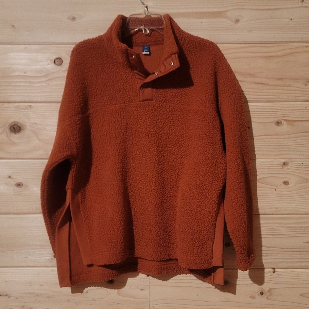 Vintage Get After It Cozy Orange Women's Crew Neck Sweater Size M 24x25